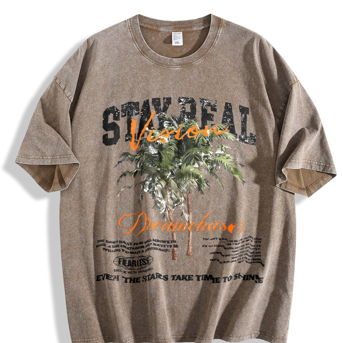 Stay Real Palm Tree Vintage Washed T-Shirt product image 3