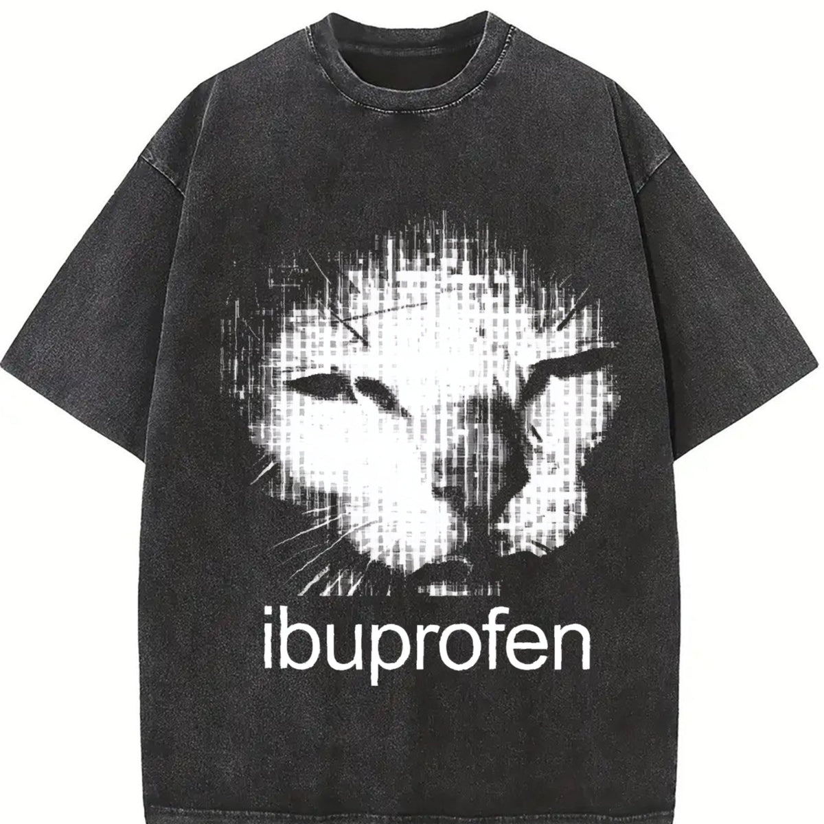 100 Ibuprofen Cat Meme Vintage Washed T-Shirt product image 2