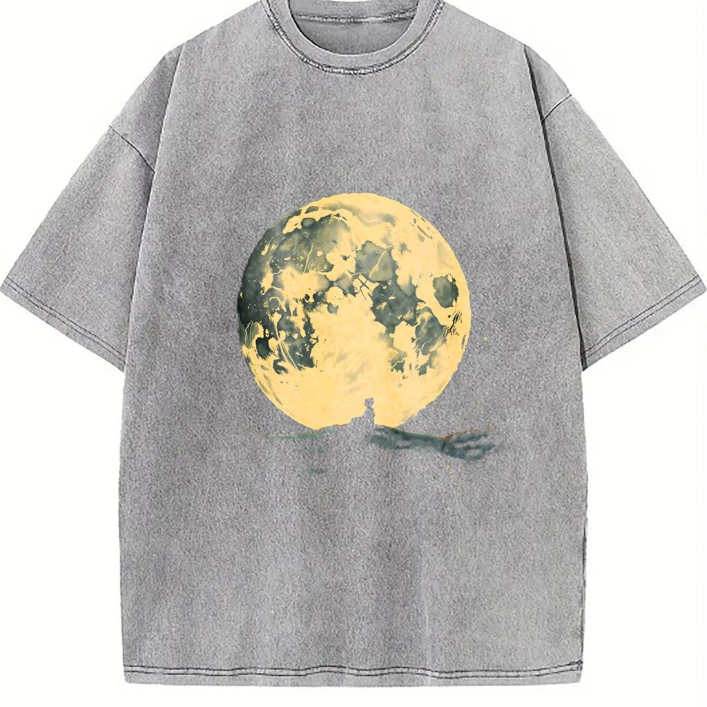 Moon And Lonely Man Vintage Washed T-Shirt product image 5