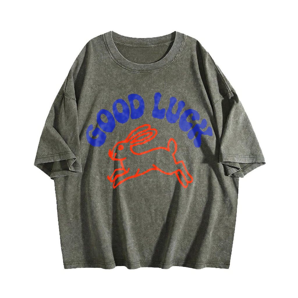 Good Luck Rabbit Vintage Washed T-Shirt product image 4