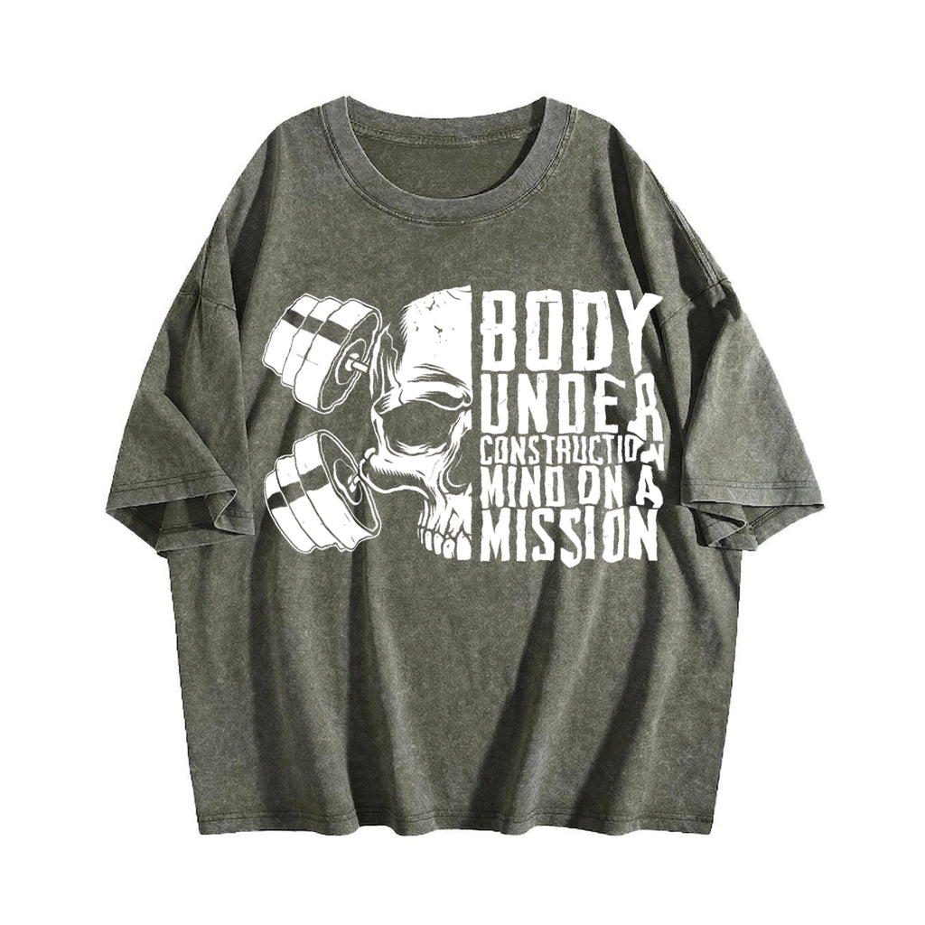 Fitness Motivational Skull & Crossed Dumbbells Vintage product image 4