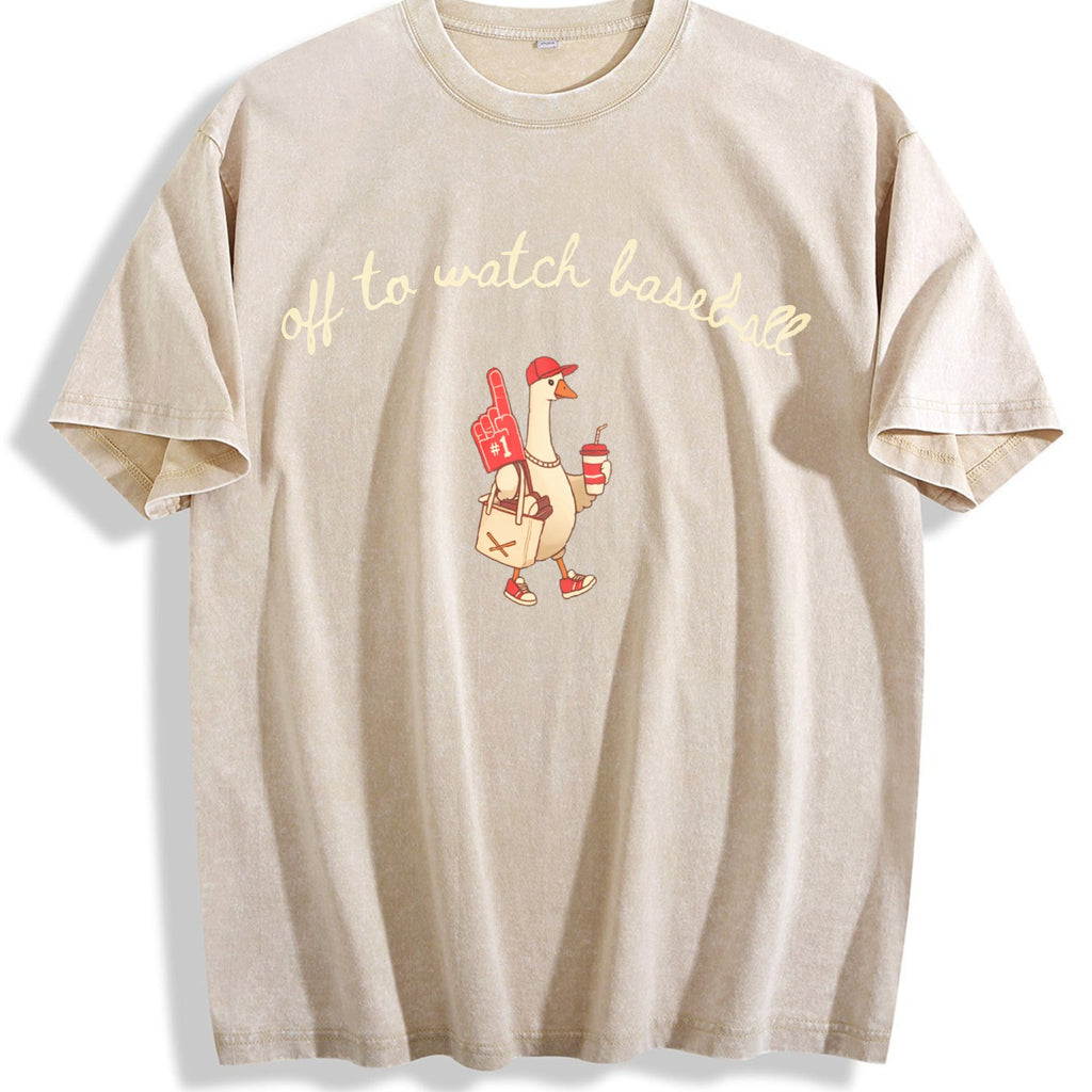 Off to Watch Baseball Goose Vintage Washed T-Shirt product image 1