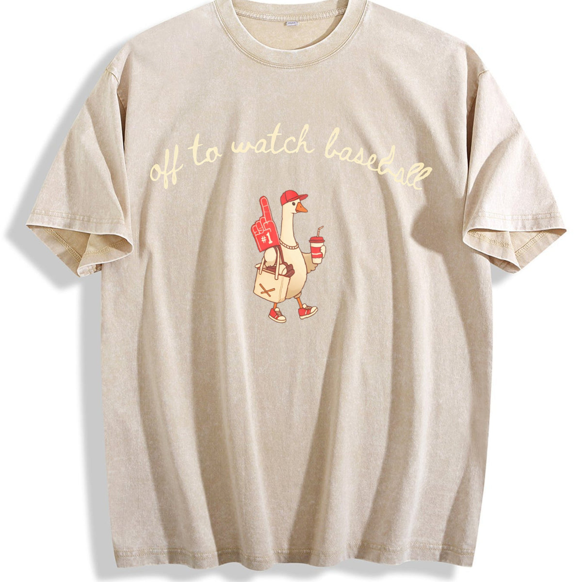 Off to Watch Baseball Goose Vintage Washed T-Shirt product image 1
