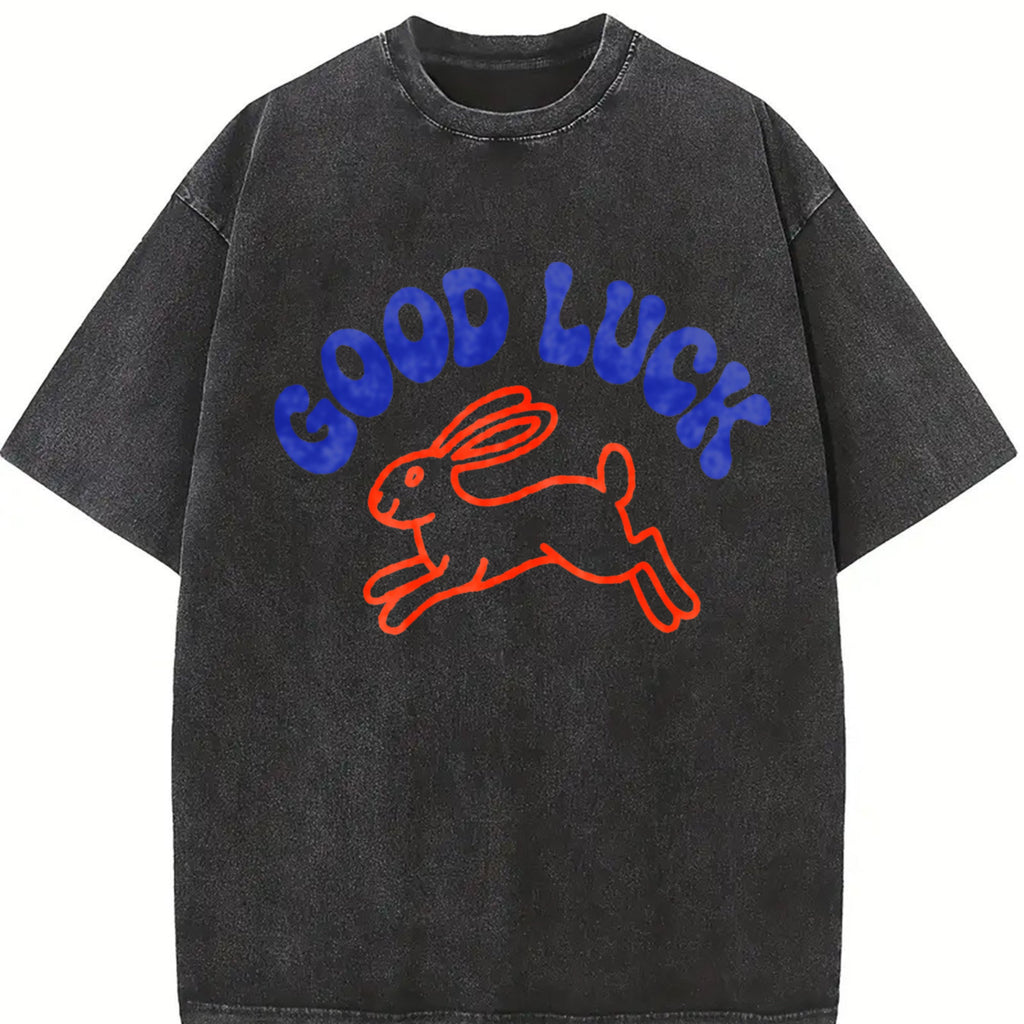 Good Luck Rabbit Vintage Washed T-Shirt product image 2