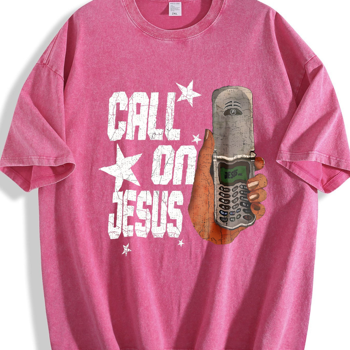 Call On Jesus Flip Phone White Religious Vintage Washed product image 7