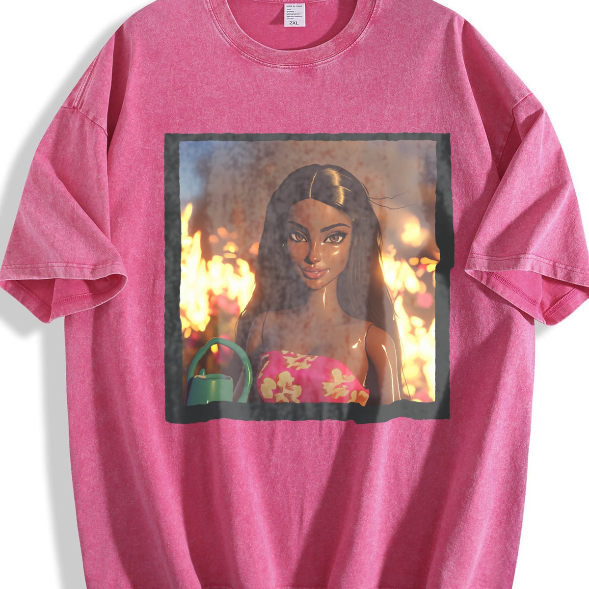 Doll with Flames in the Background Vintage Washed T-Shirt product image 7
