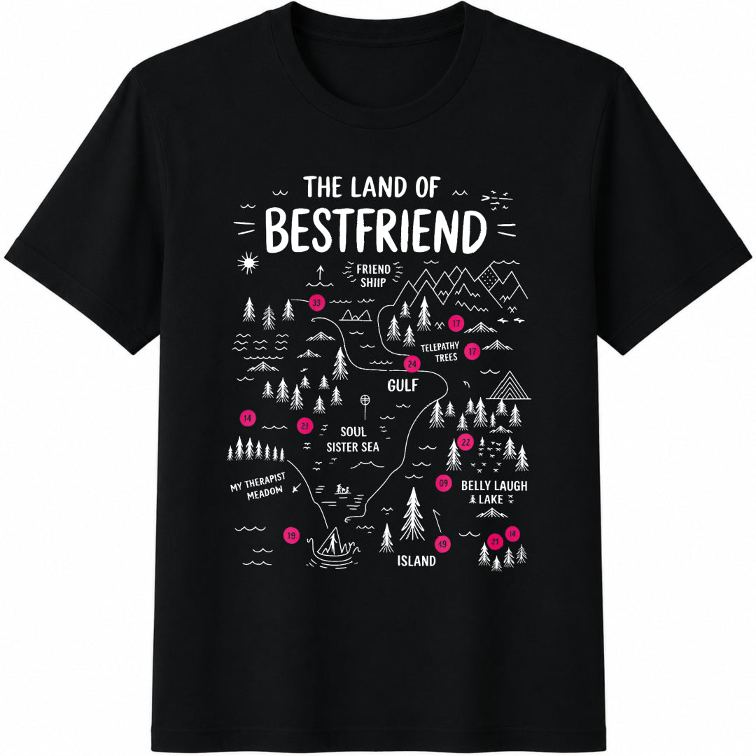 Bestfriend Map Soul Sister Cotton T-Shirt product image 1