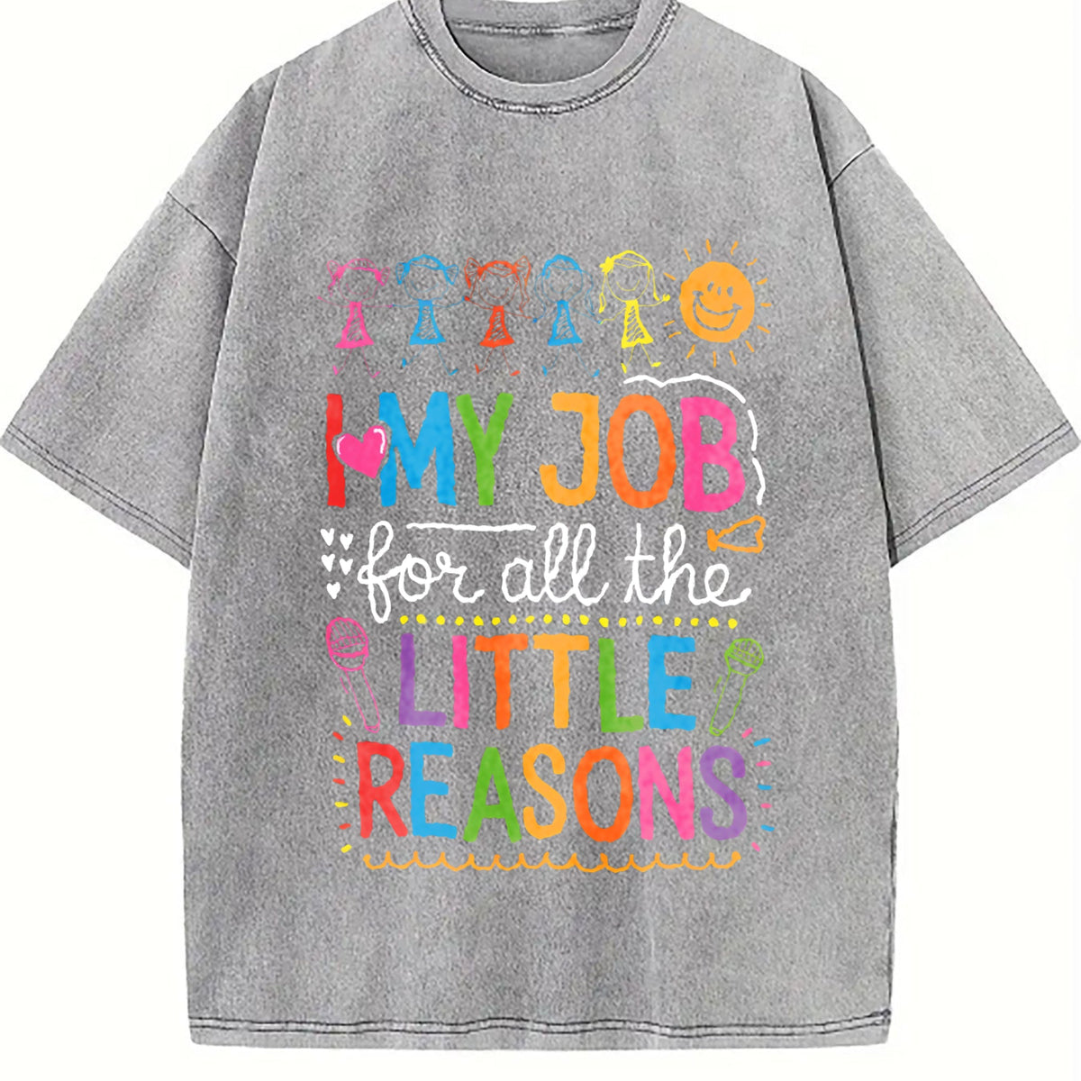 Preschool Teacher With Quote Vintage Washed T-Shirt product image 5