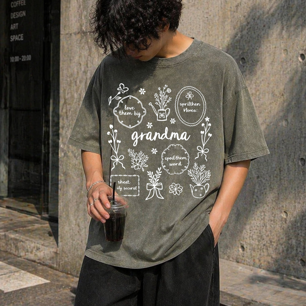Floral Grandma Vintage Washed T-Shirt product image 4