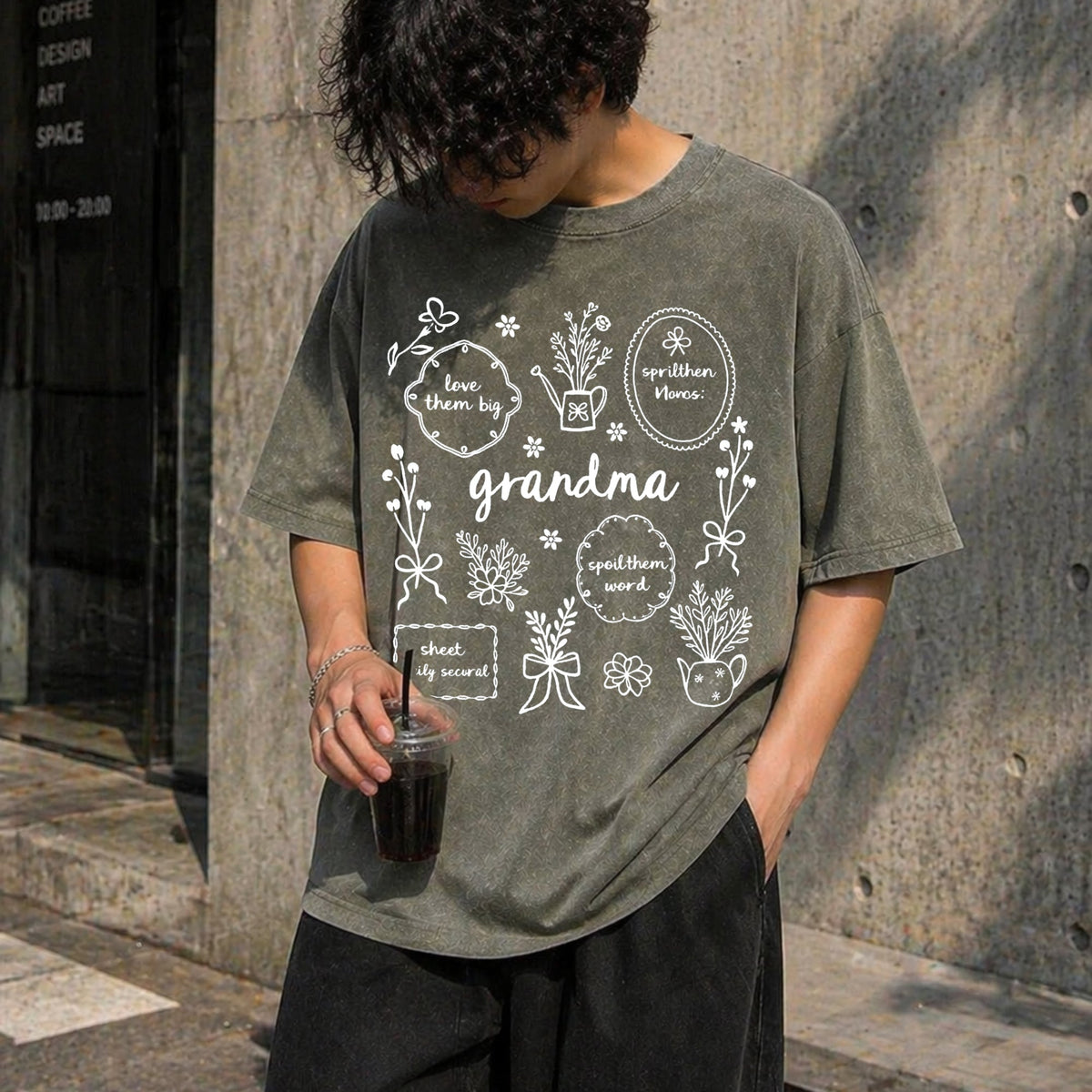 Floral Grandma Vintage Washed T-Shirt product image 4