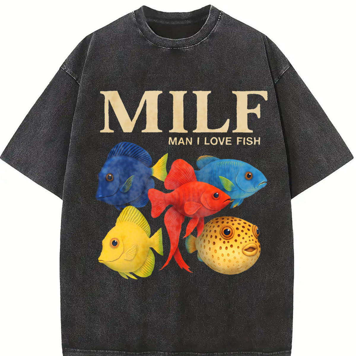 Funny Fish : Man I Love Vintage Washed T-Shirt product image 2