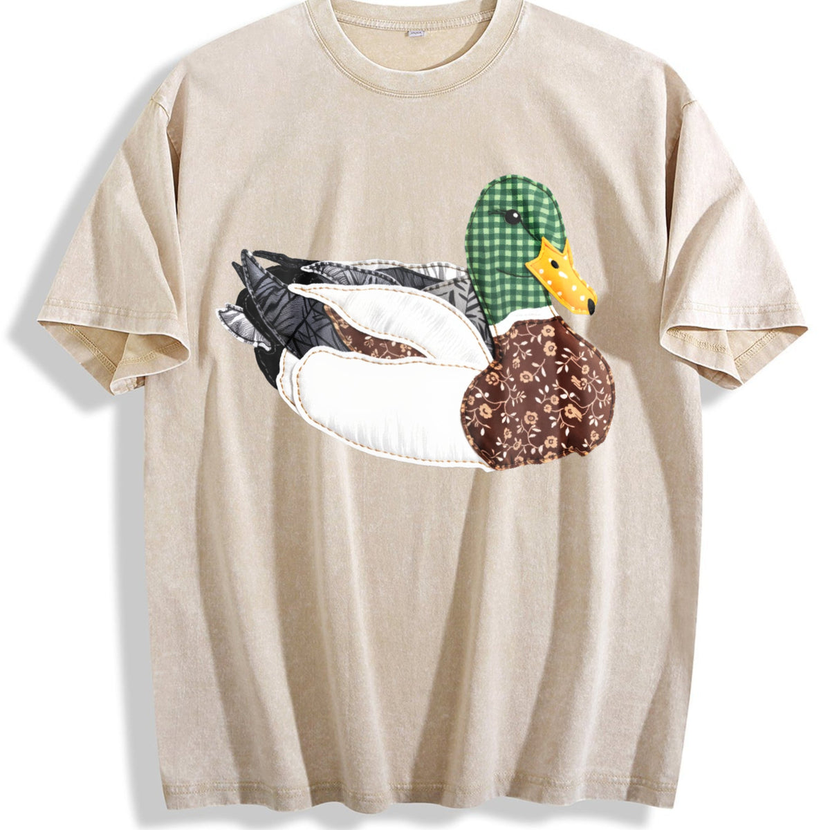 Patchwork Mallard Duck Vintage Washed T-Shirt product image 1