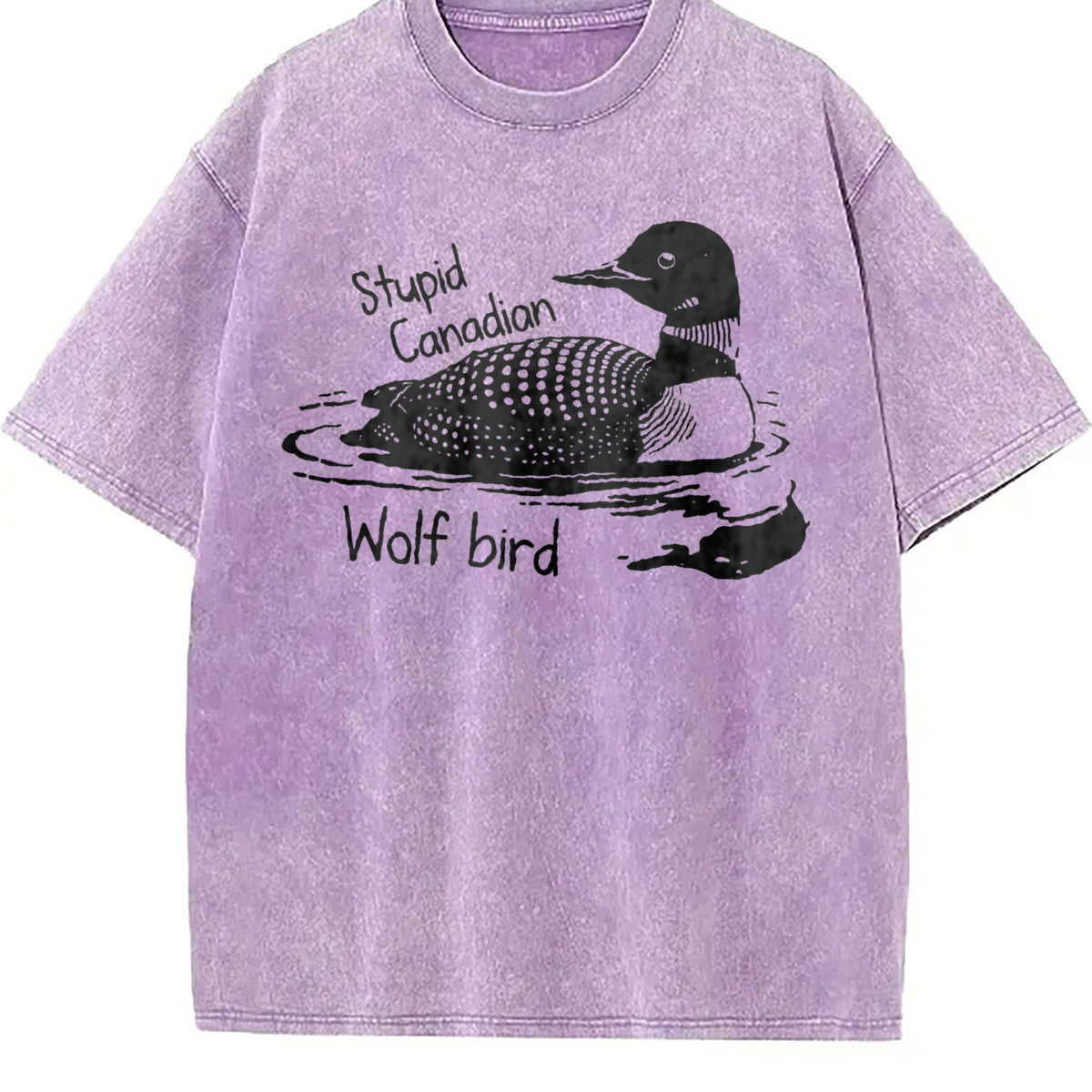 Stupid Canadian Wolf Bird Vintage Washed T-Shirt product image 6