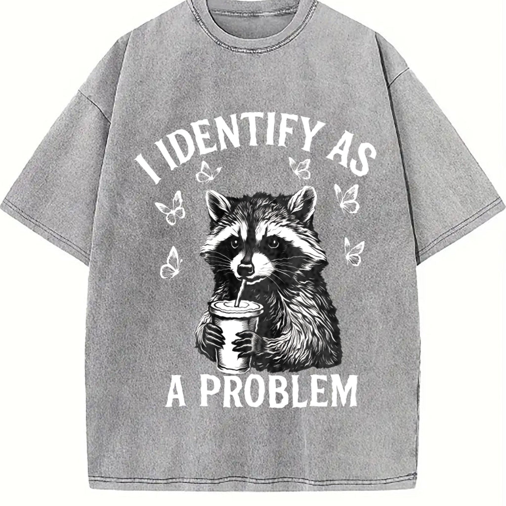 Raccoon Lover And Coffee Addict Vintage Washed T-Shirt product image 5