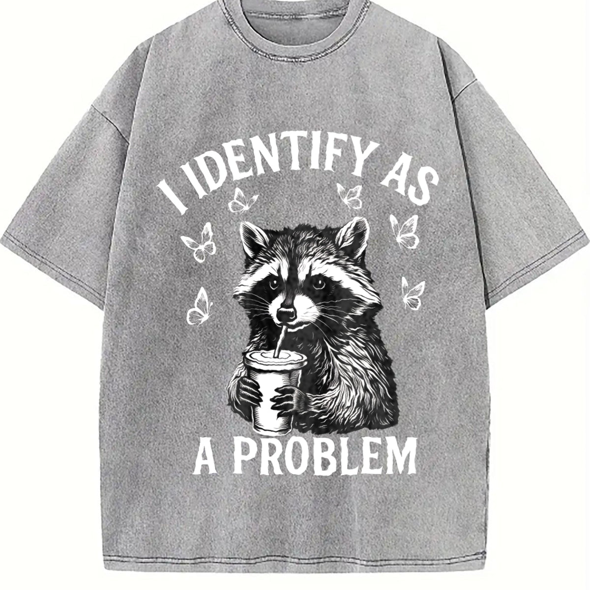 Raccoon Lover And Coffee Addict Vintage Washed T-Shirt product image 5
