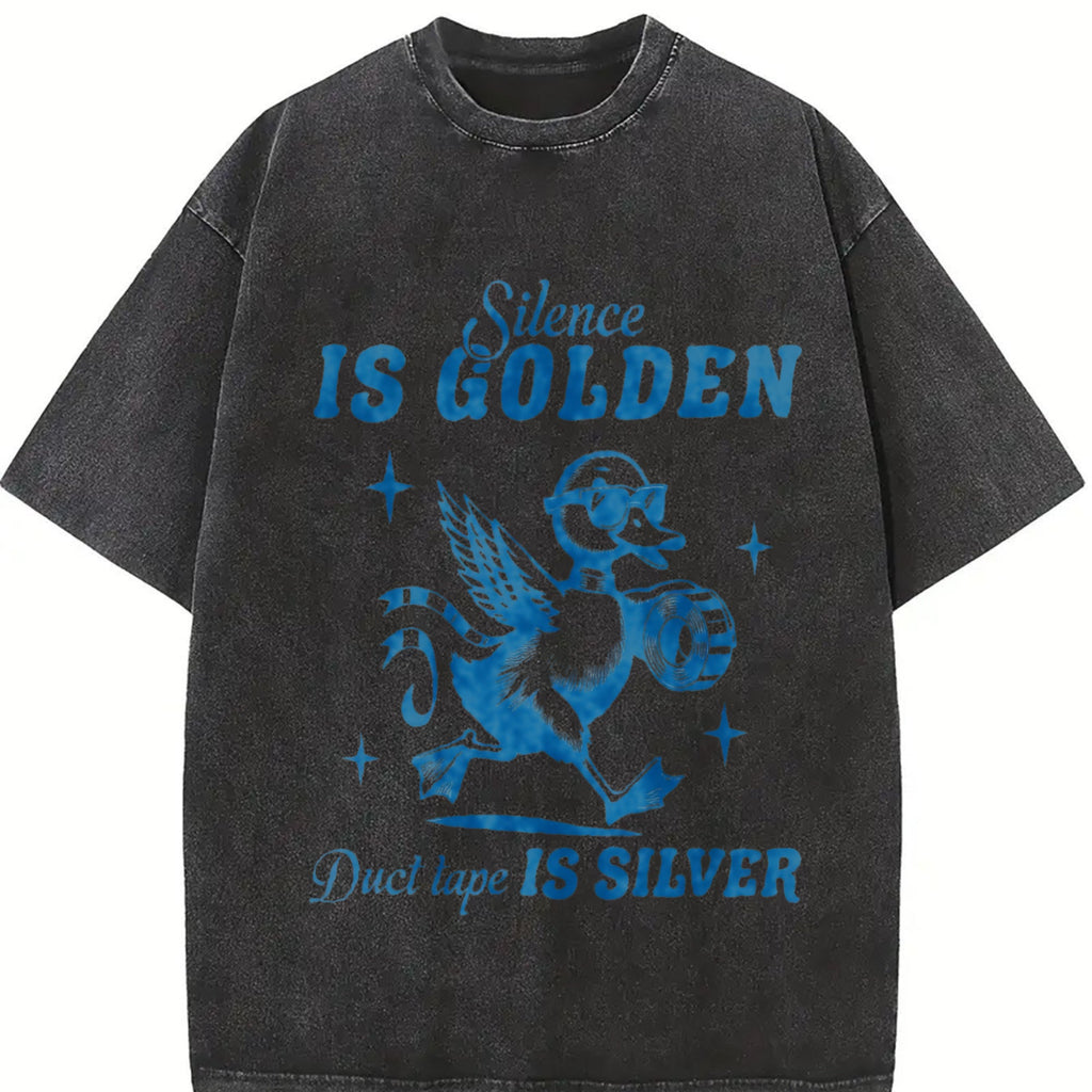 Silence Is Golden Duck Tape Is Silver 90s Vintage Washed product image 2