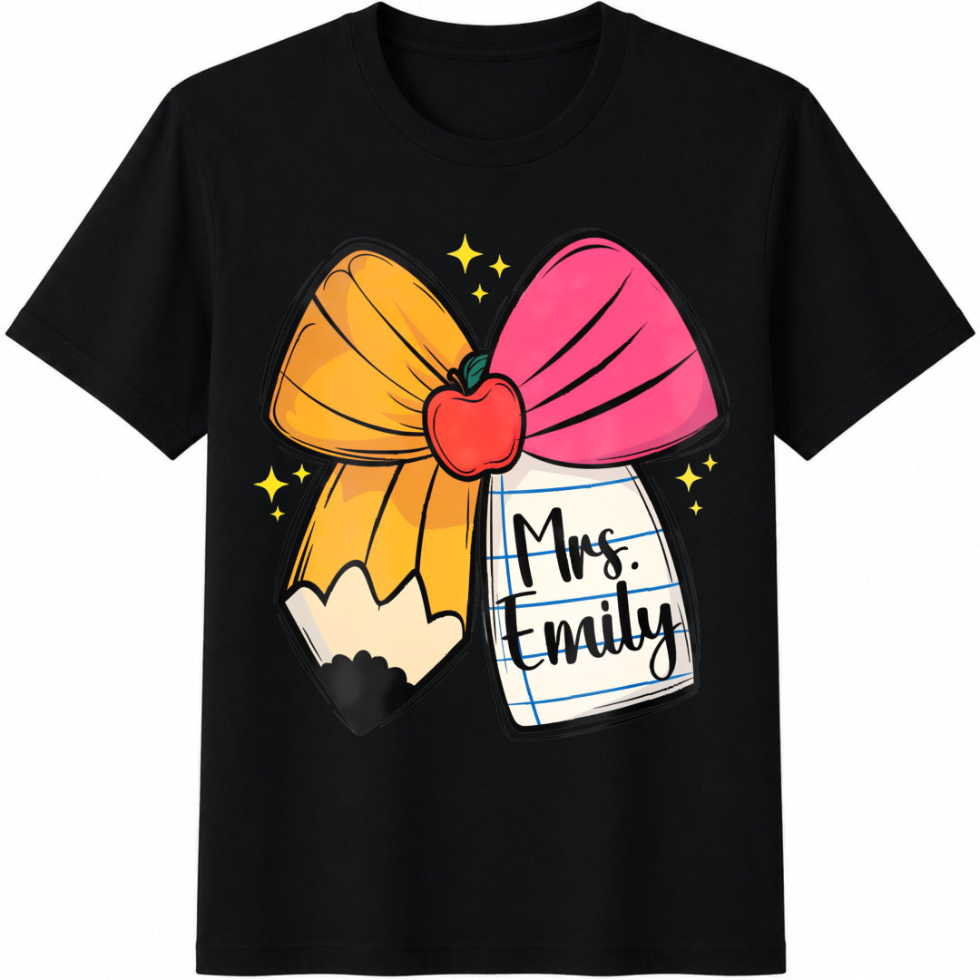 Teacher Coquette Bow Cotton T-Shirt product image 1