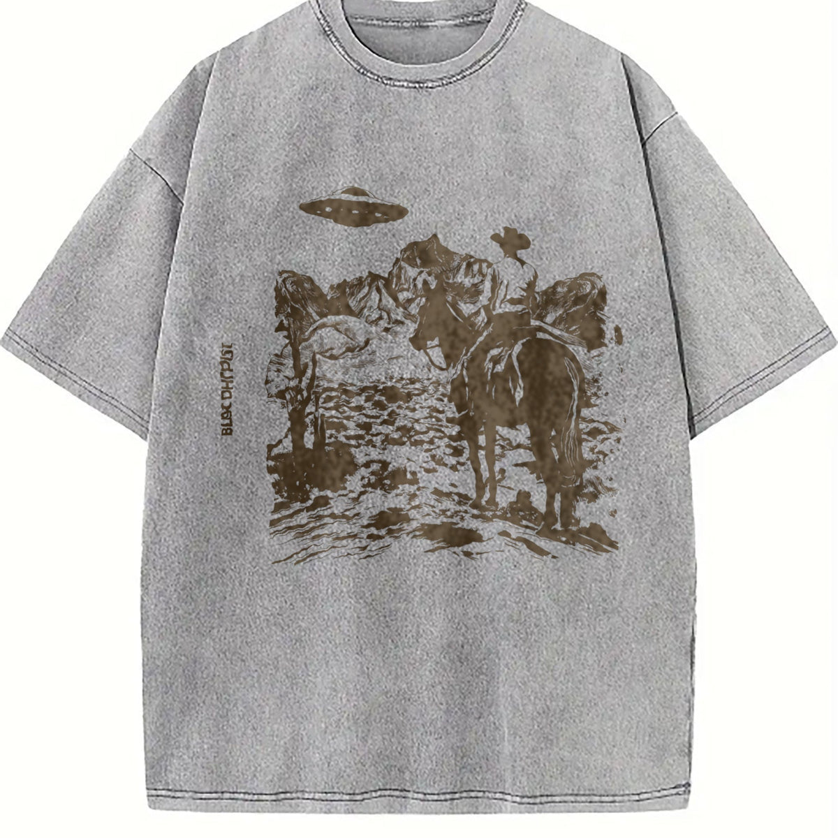 Western Cowboy UFO Vintage Washed T-Shirt product image 5