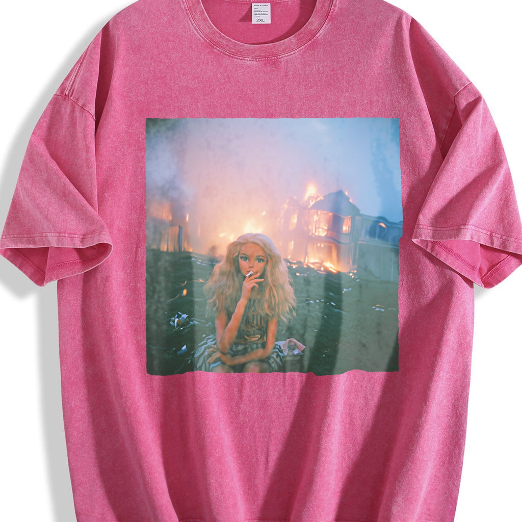 Doll and a Burning City Vintage Washed T-Shirt product image 7