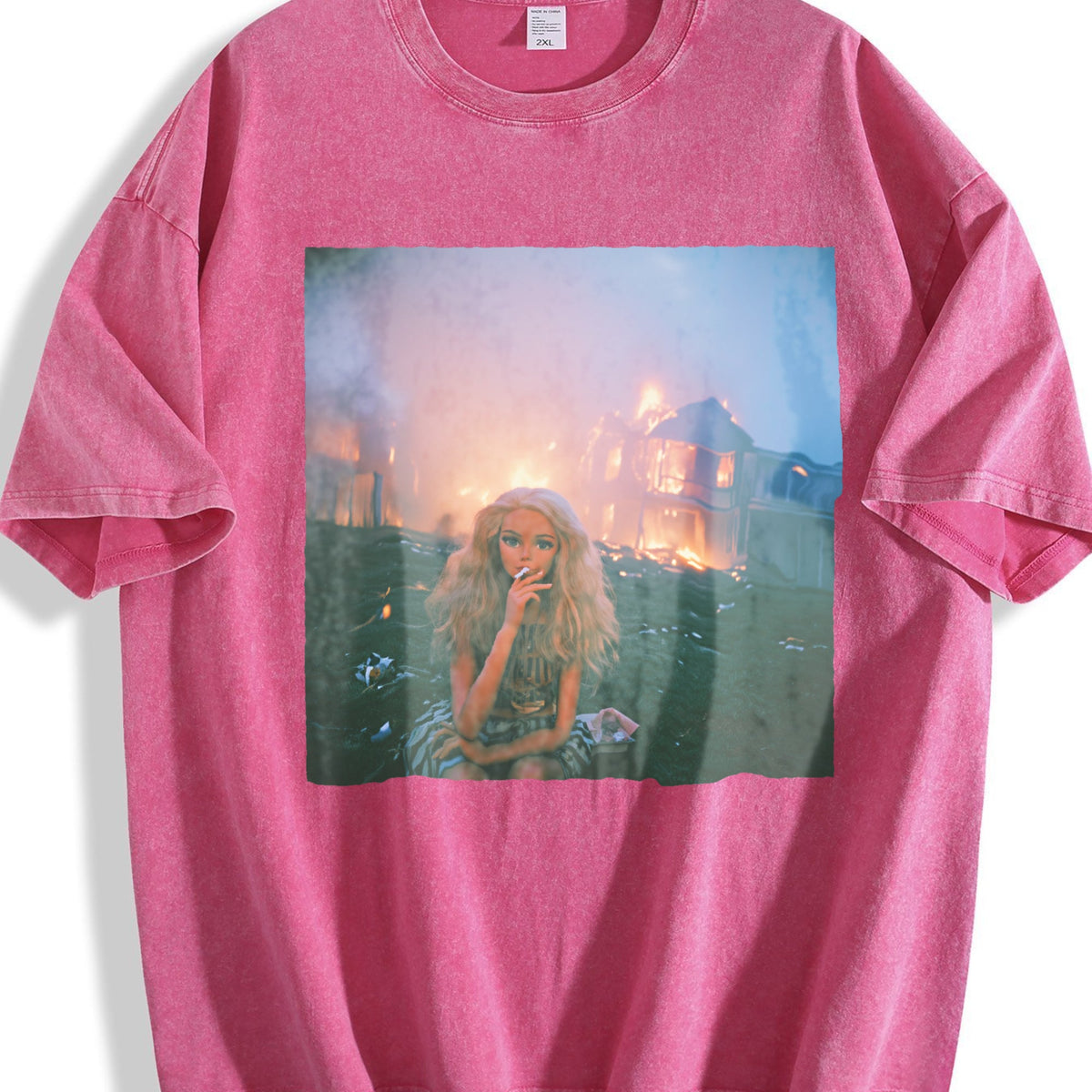 Doll and a Burning City Vintage Washed T-Shirt product image 7