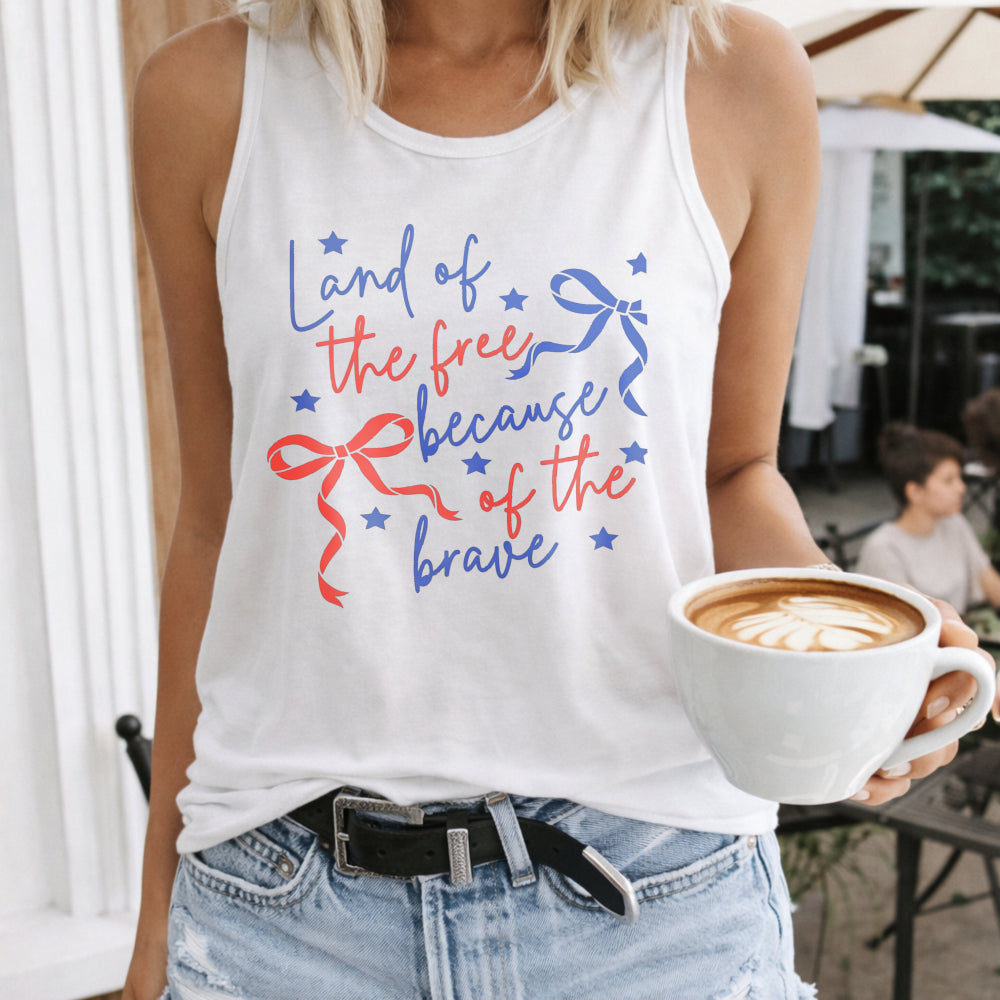 Land Of The Free Because Of The Brave Coquette Memorial Day Women's Tank Top