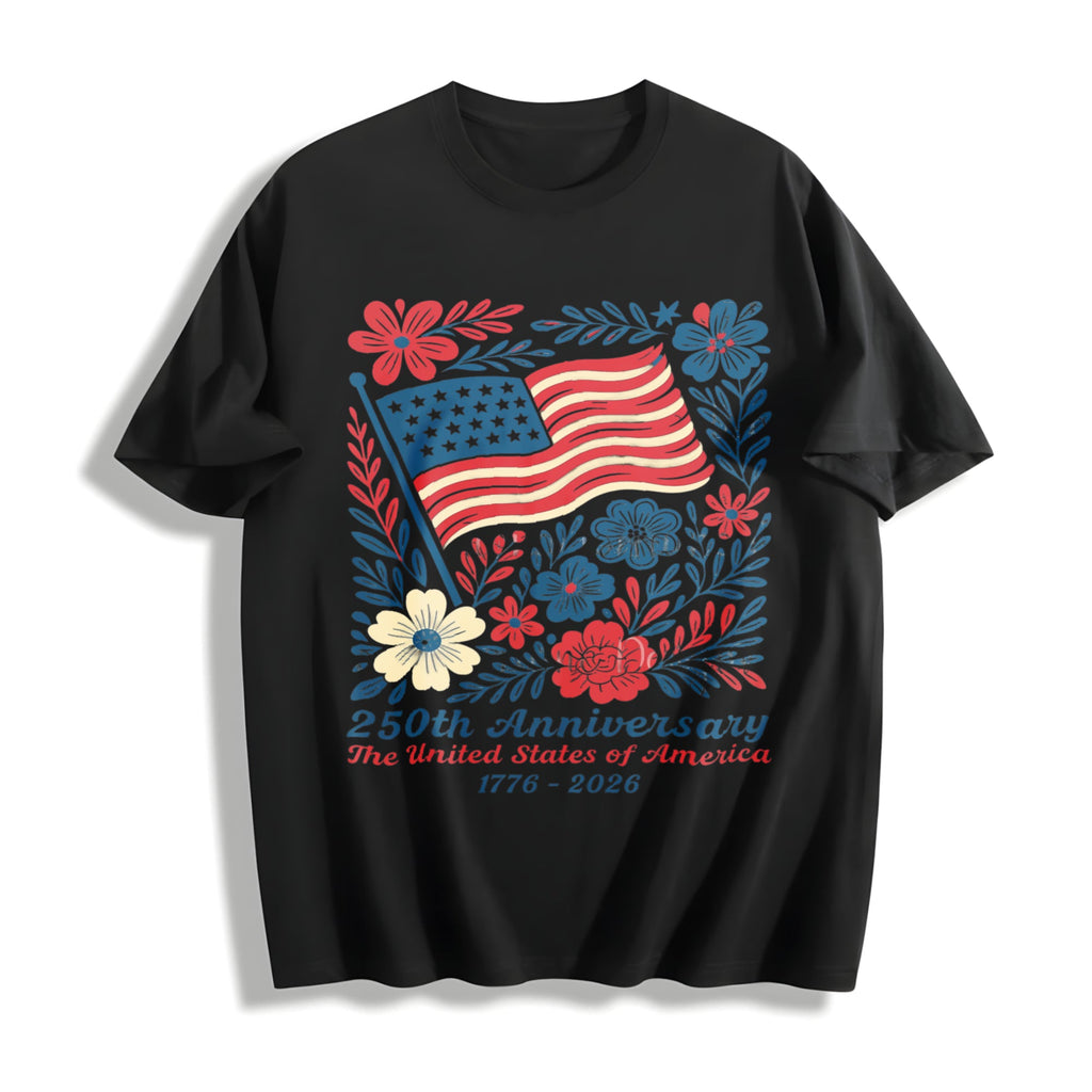 USA 250th Anniversary 4th Of July Back Boho Floral America product image 1