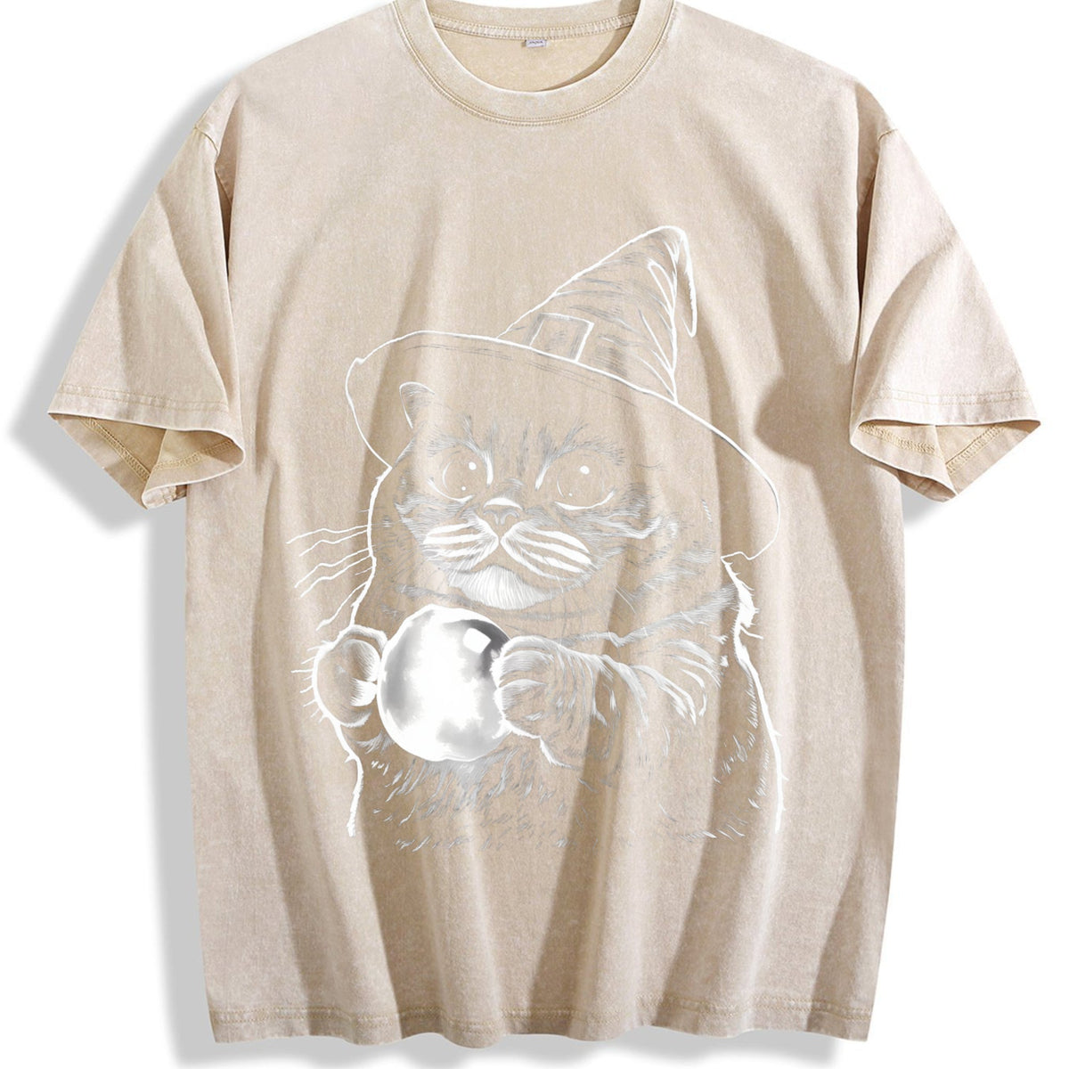 Witch Cat Vintage Washed T-Shirt product image 1