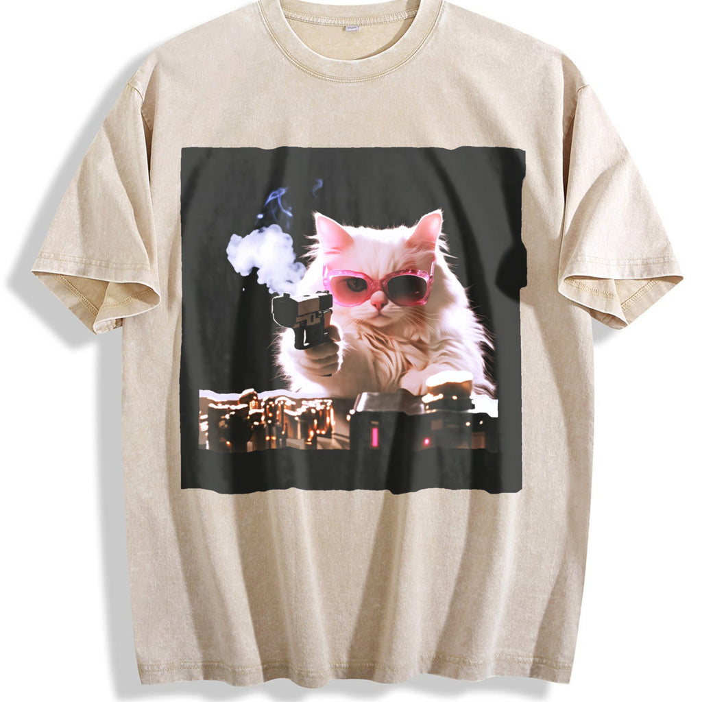 Cute Cat - Funny Kitten Vintage Washed T-Shirt product image 1