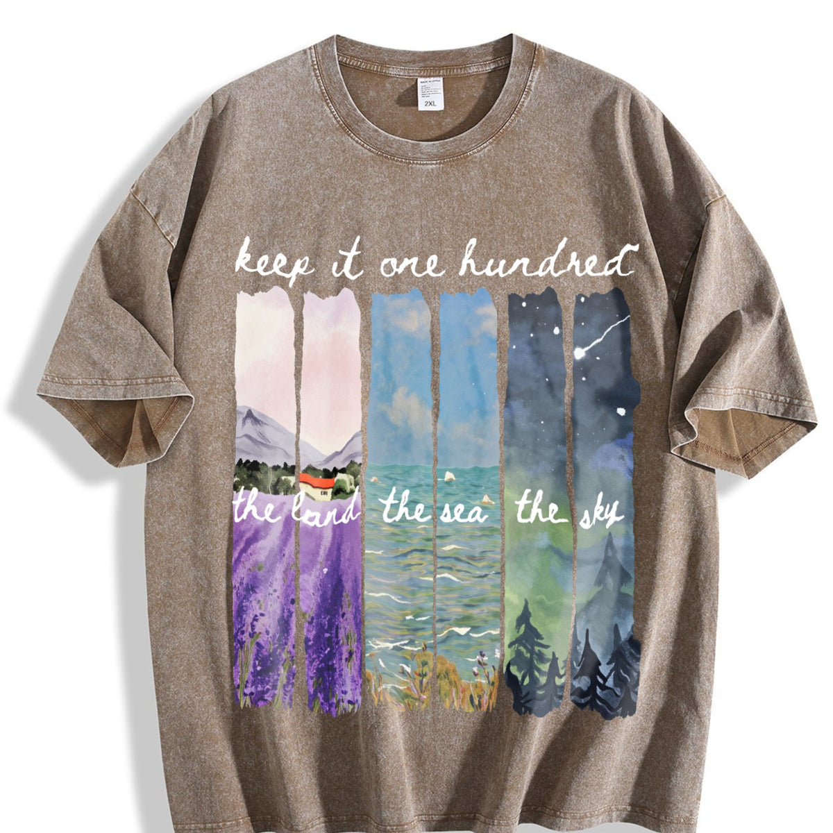 Keep It One Hundred Land Sea Sky Vintage Washed T-Shirt product image 3