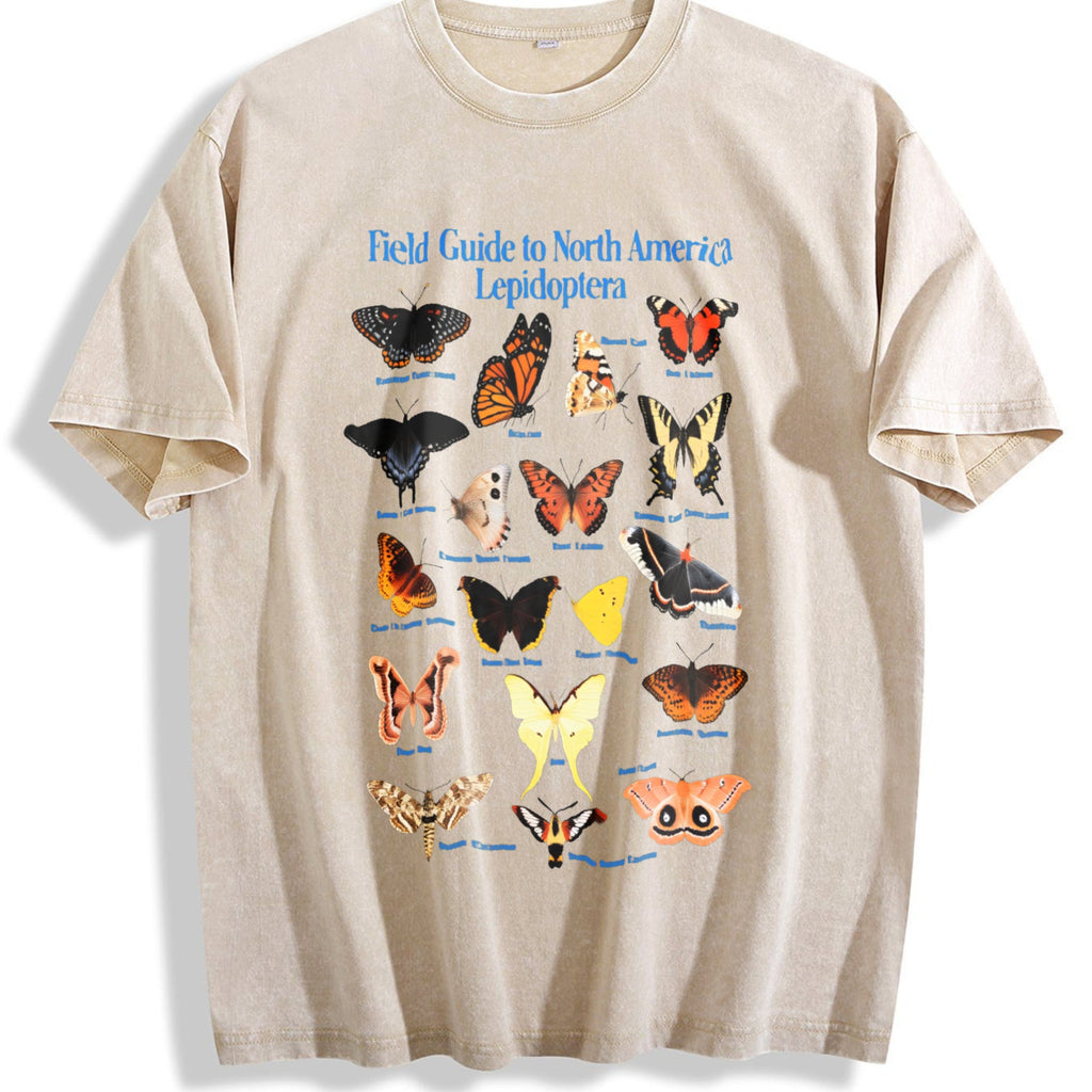 Lepidoptera Field Guide 90s Vintage Washed T-Shirt product image 1