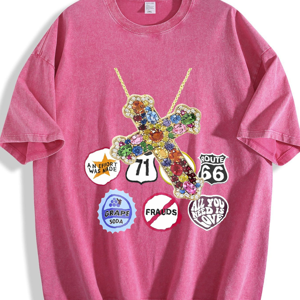 Jewel Cross & Cropped Vintage Washed T-Shirt product image 7