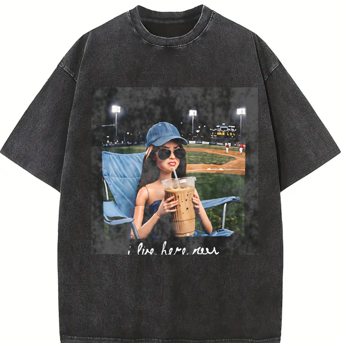 I Live Here Now Ballpark Doll Vintage Washed T-Shirt product image 2