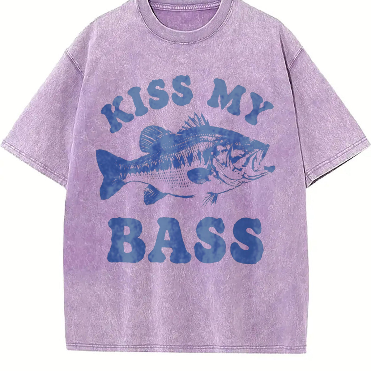 Kiss My Bass Funny Fishing Vintage Washed T-Shirt product image 6