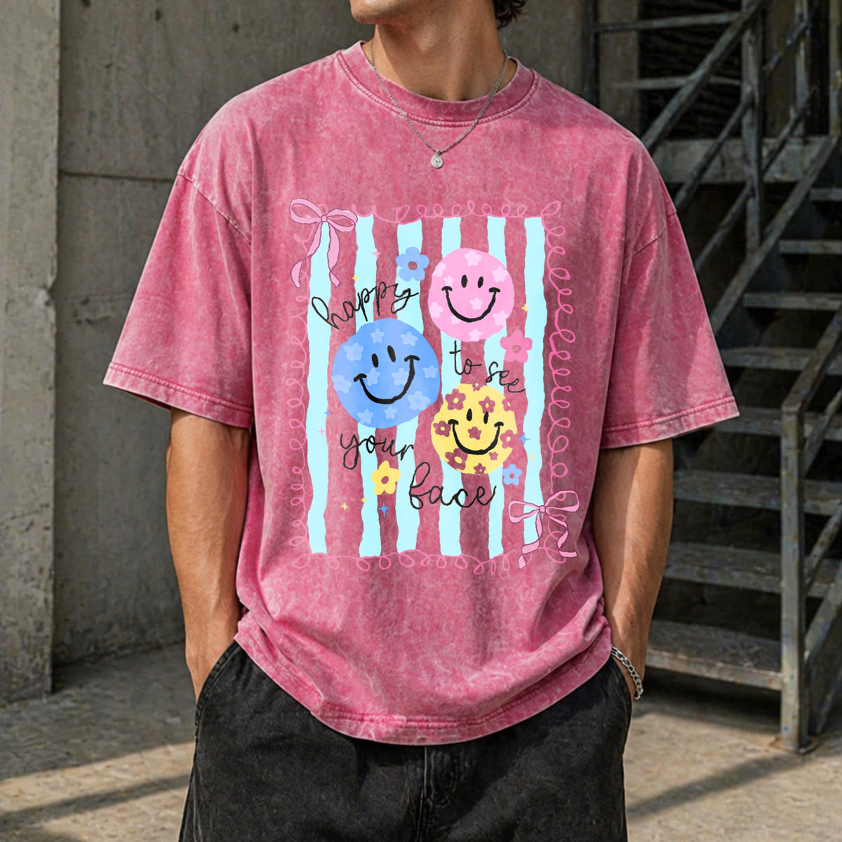 Happy To See Your Face Vintage Washed T-Shirt product image 7
