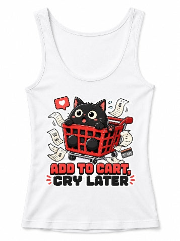 Add To Cart Cry Later - Funny Black Cat Shopping Spree product image 3