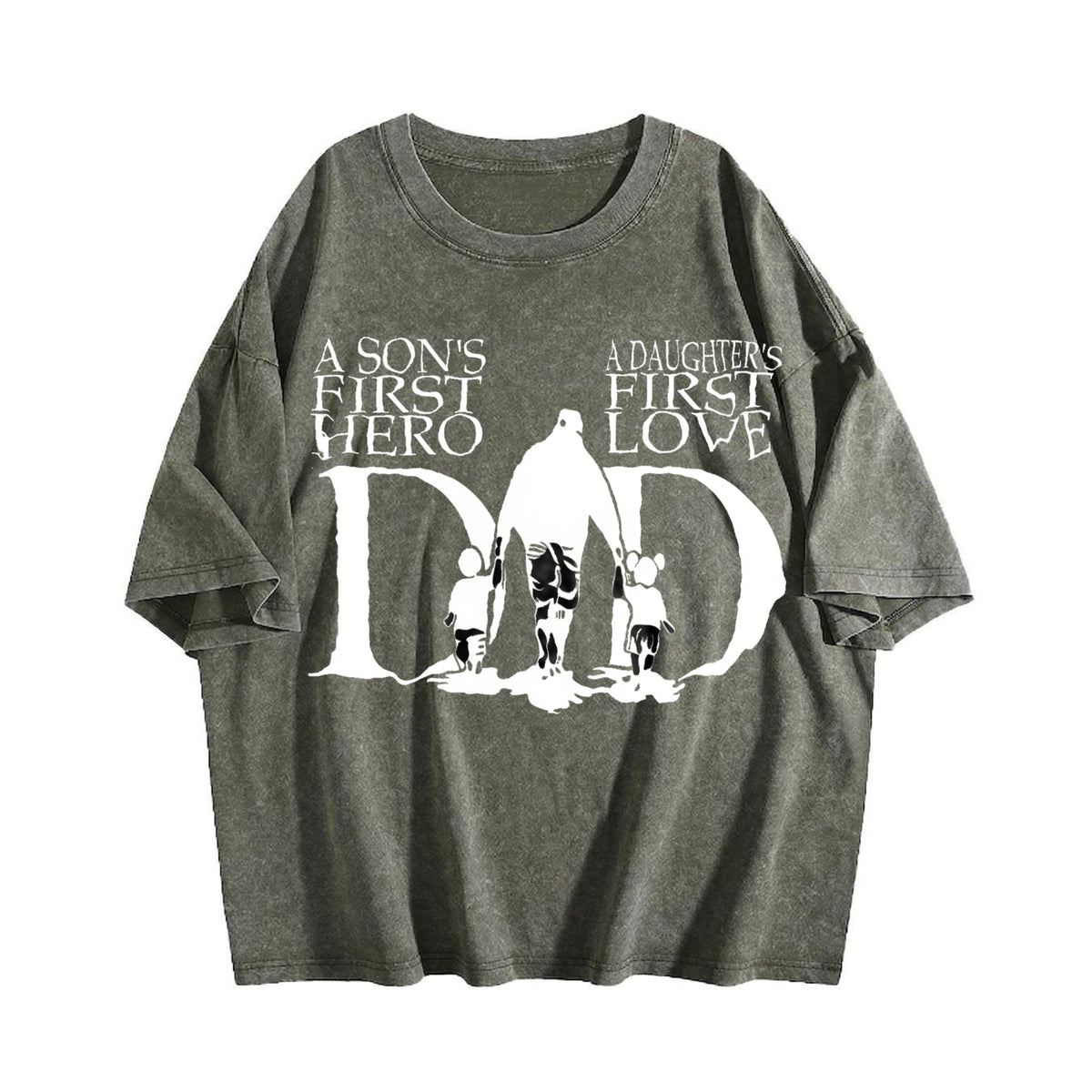 Dad A Son's First Hero A Daughter's Love Vintage Washed product image 4