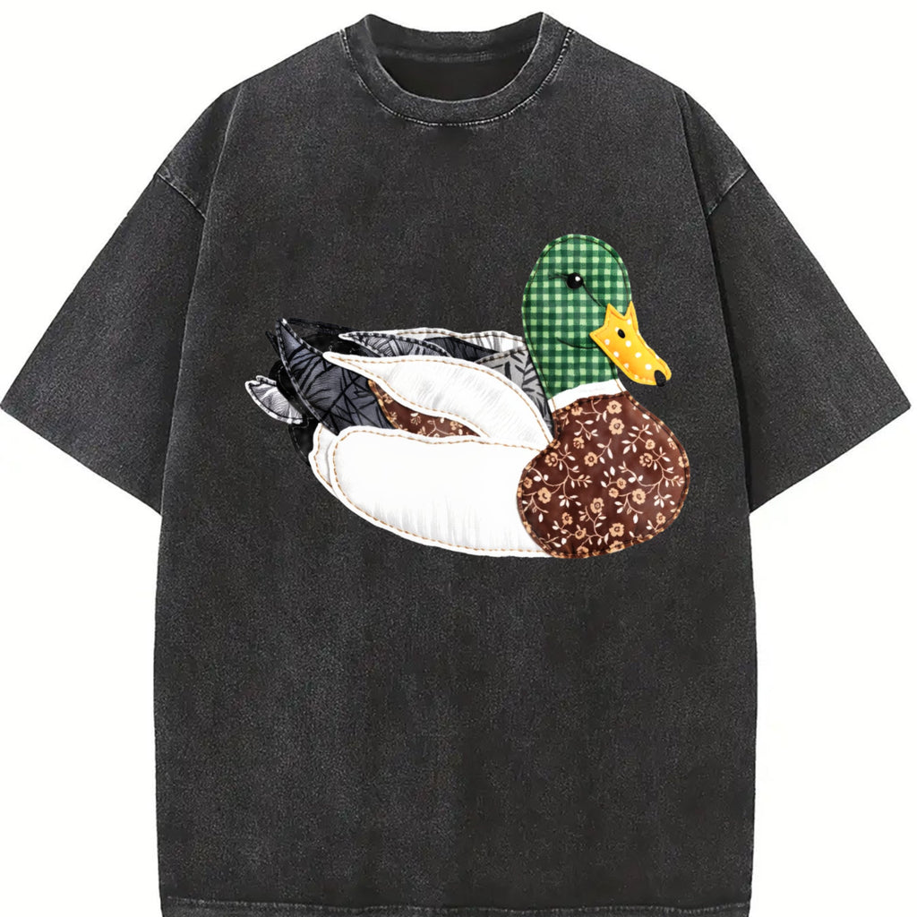 Patchwork Mallard Duck Vintage Washed T-Shirt product image 2