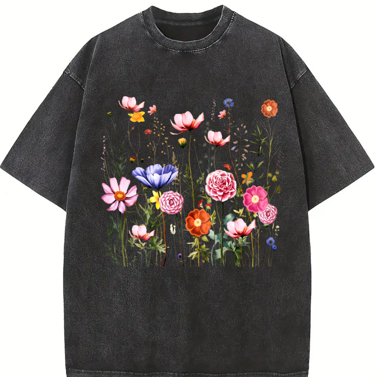 Subtle Floral Anti Trump Vintage Washed T-Shirt product image 2