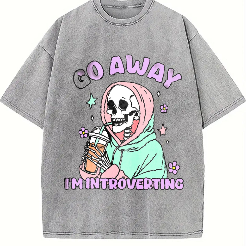 Introvert Vibes For Weekend Warriors Vintage Washed T-Shirt product image 5