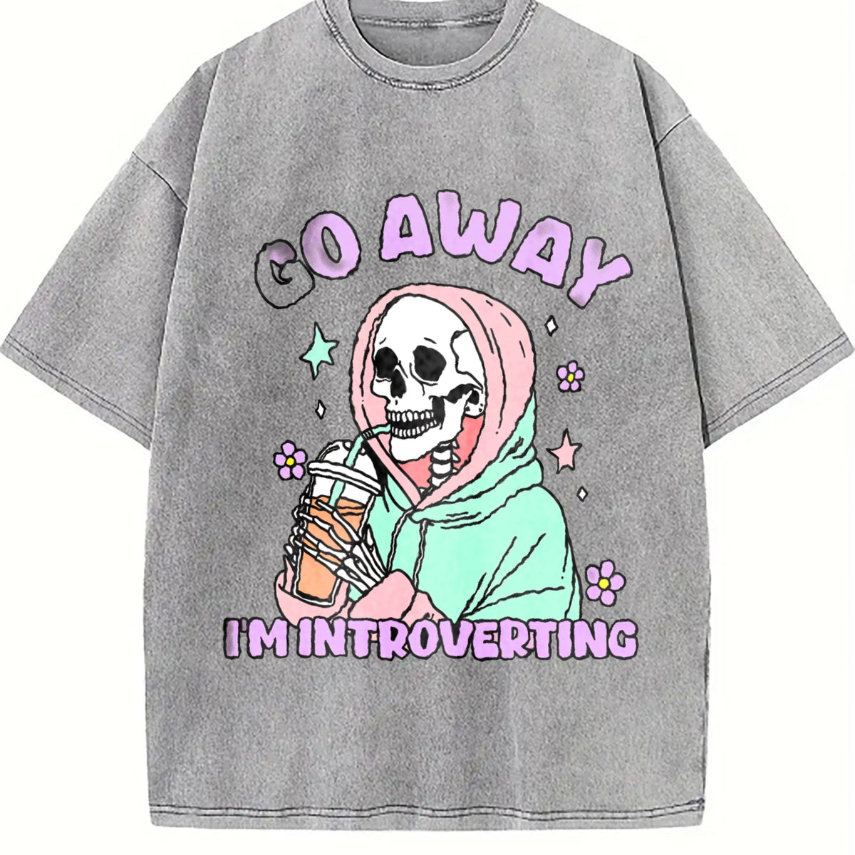 Introvert Vibes For Weekend Warriors Vintage Washed T-Shirt product image 5