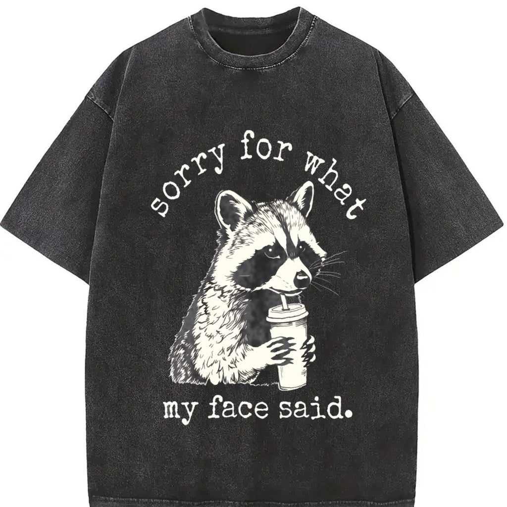 Sorry For What My Face Said Vintage Washed T-Shirt product image 2