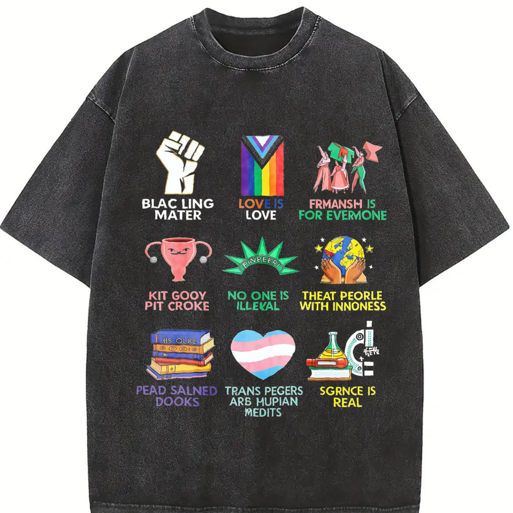 Big Fan Of Human Rights Vintage Washed T-Shirt product image 2
