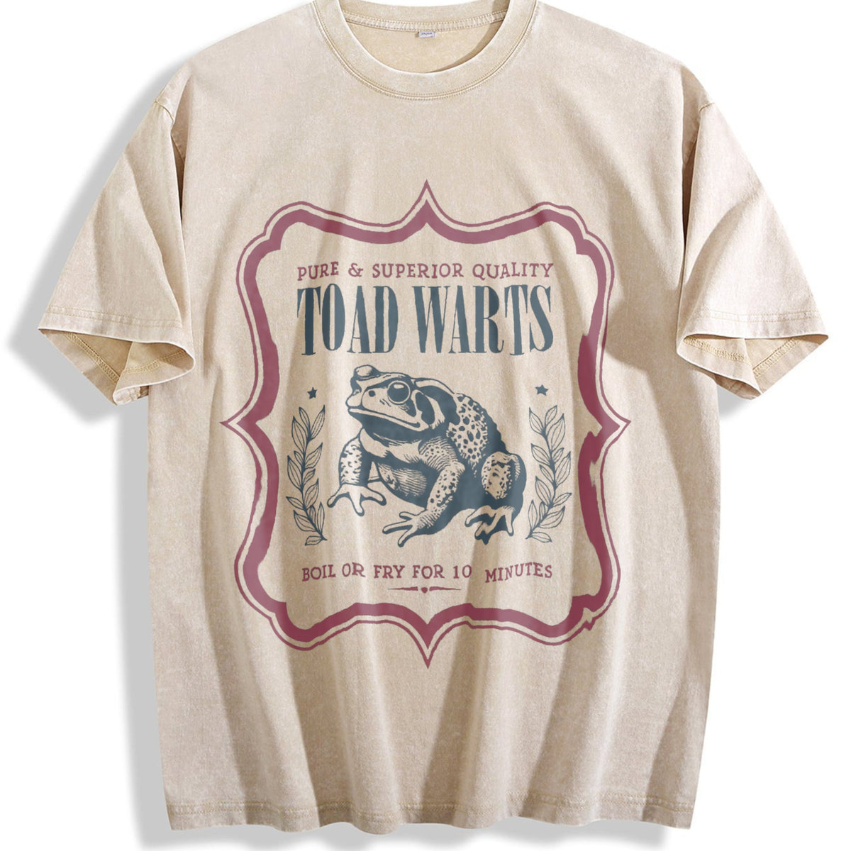 Funny Toad Warts Label 90s Vintage Washed T-Shirt product image 1
