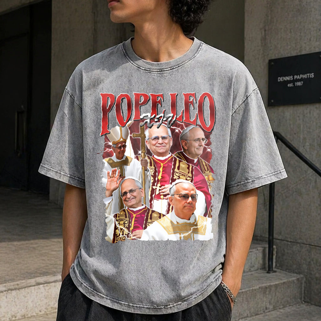 Pope Leo Xiv First American Vintage Washed T-Shirt product image 5