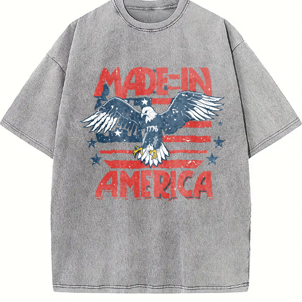Eagle Made In America 4th Of July Vintage Washed T-Shirt product image 5