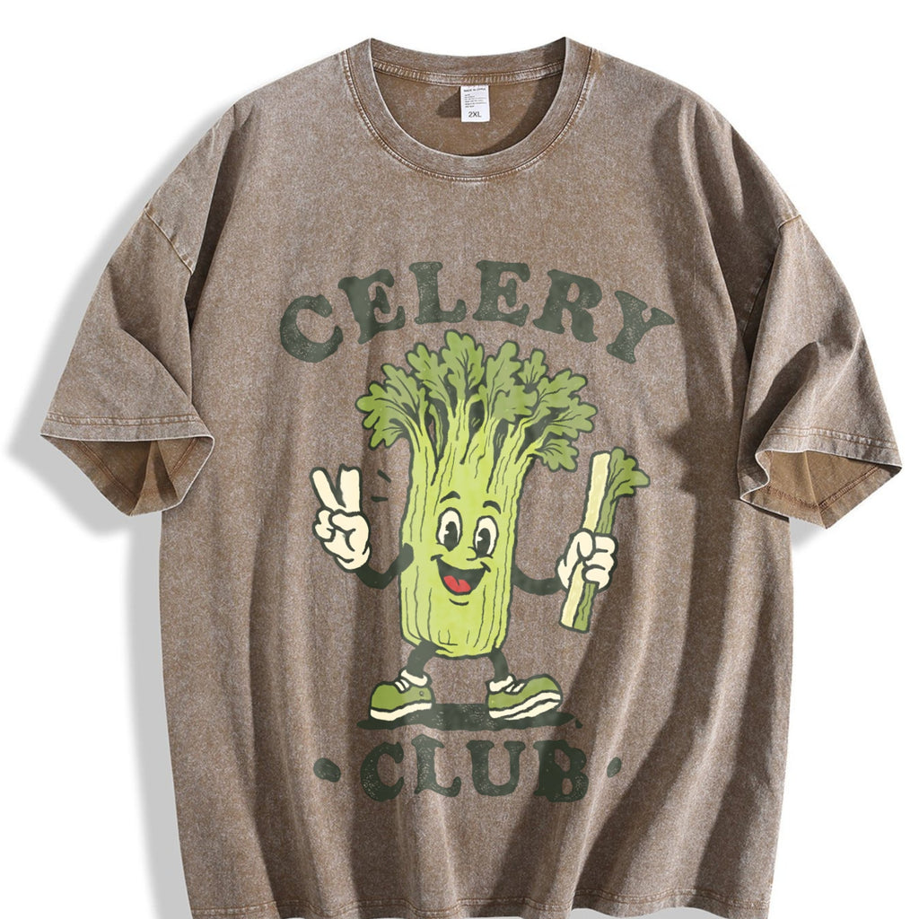 Celery Club Funny Veggie Lover Cartoon Vintage Washed product image 3