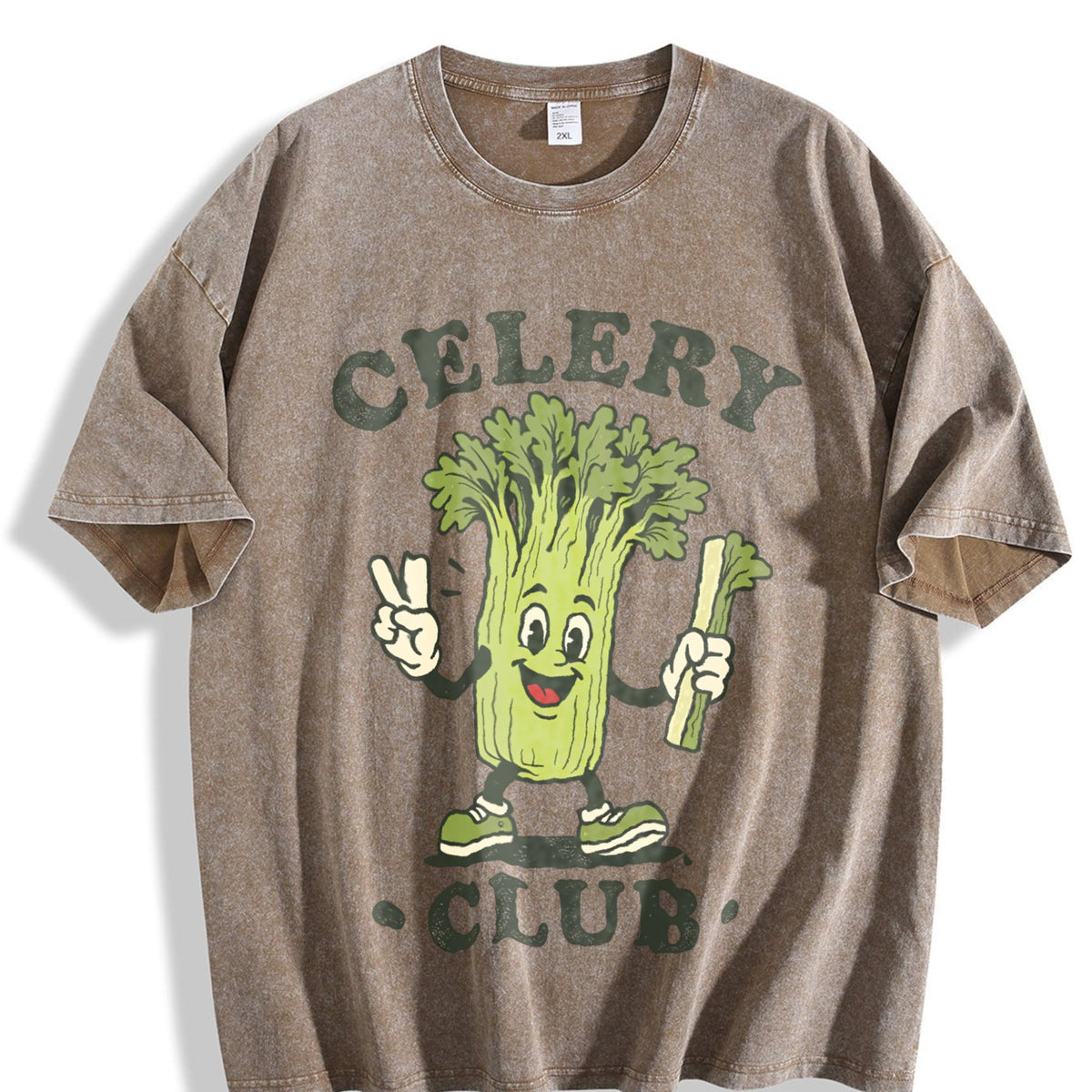 Celery Club Funny Veggie Lover Cartoon Vintage Washed product image 3