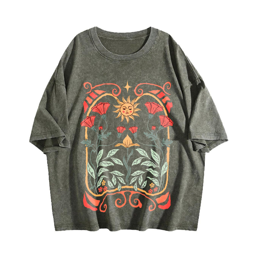 Boho Wildflowers Vintage Washed T-Shirt product image 4