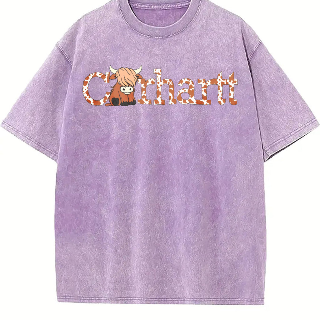Highland Cow - Cute Western Wind - Farm Vintage Washed product image 6