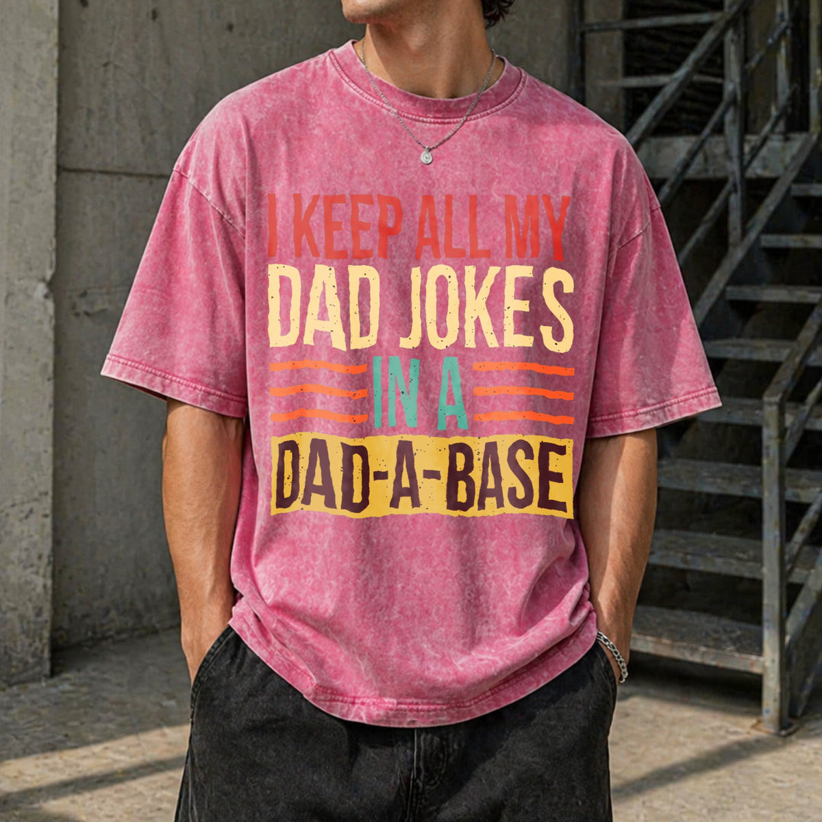 I Keep All My Dad Jokes In A Dad-a-base Vintage Washed product image 7